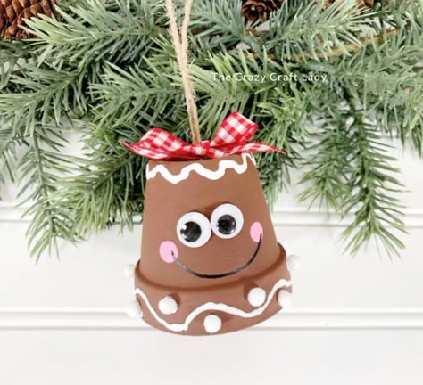 Mini Clay Pots, Terra Cotta Pot Crafts Diy, Mini Clay, Coaster Crafts, Terra Cotta Pot Crafts, Christmas Wreaths Diy Easy, Ornament Craft, Christmas Crafts For Kids To Make, Gingerbread Ornaments