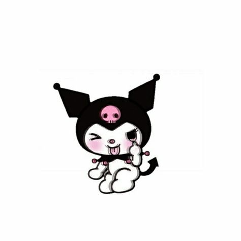 Kuromi Tongue Out, Kuromi Ig Highlights, Kuromi Y2k Pfp, Kuromi Instagram Highlight Covers, Kuromi White Background, Kuromi Middle Finger, Y2k Png Icons, Sanrio Ios, Kuromi Y2k