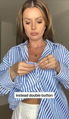 How To Knot A Shirt With Buttons, How To Wear A Loose Shirt, Button Shirt Hacks Tips And Tricks, Button Down Tied Shirt Outfit, Tuck Your Shirt, How To Tie An Oversized Button Up Shirt, How To Shorten A Button Up Shirt, How To Tuck In Shirt Women Button Up, Different Ways To Button A Shirt