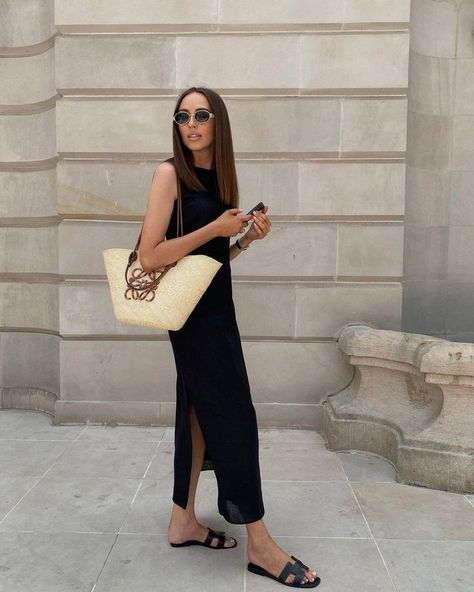 How To Wear Black In Summer — No Time For Style Designer Flat Sandals, Vietnam Trip, Summer Outfits 2024, Mum Fashion, Europe Outfits, Stylish Summer Outfits, Bach Party, Petite Outfits, European Style