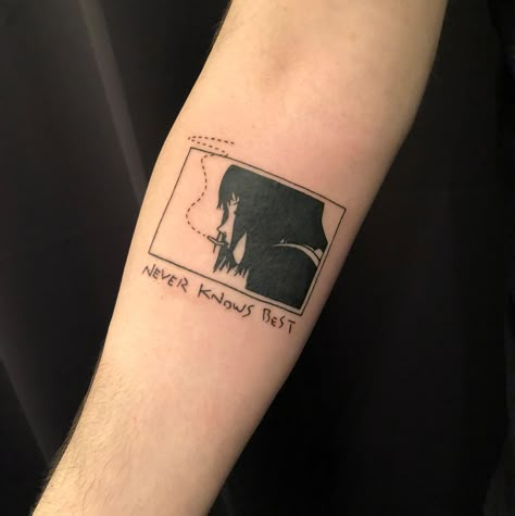 Flcl Never Knows Best, Never Knows Best Tattoo, Flcl Tattoo Ideas, Fooly Cooly Tattoo, A Silent Voice Tattoo, Never Knows Best Flcl, Programming Tattoo, Flcl Tattoo, Boyfriend Tattoos