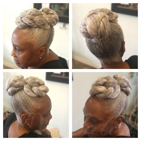 Elderly Hairstyles, Hair Braids Updo, Grey Hair Braids, Sophisticated Updo, Mommy Hairstyles, Grey Hairstyles, Braids Updo, Black Hair Updo Hairstyles, Braided Styles