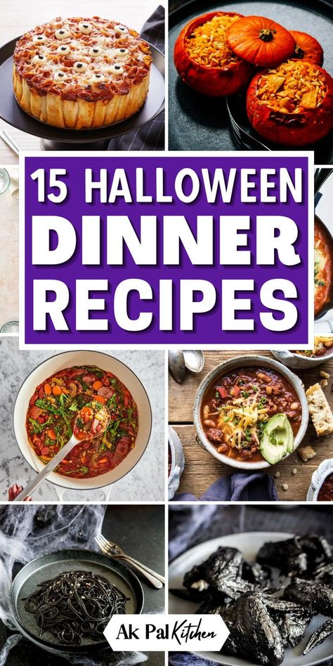 Looking for quick and easy Halloween dinner ideas for kids and adults? Explore our collection of hauntingly delicious Halloween recipes that are perfect for a ghoulish dinner party. From creepy side dishes to eerie main dishes, we've got your Halloween party foods covered. Discover scary Halloween meals for party today! Halloween Party Side Dishes, Scary Food Ideas, Halloween Meals For Party, Meals For Party, Dinner Ideas For Party, Halloween Food Ideas For Adults, Halloween Dinner Ideas For Kids, Halloween Treats For Adults, Easy Halloween Dinner Ideas