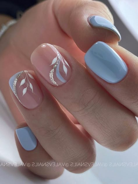 Nails Basic, Nails Dip, Light Blue Nails, Colorful Nails, Cute Gel Nails, Nails Spring, Short Acrylic Nails Designs, Spring Nail, Gel Nail Designs