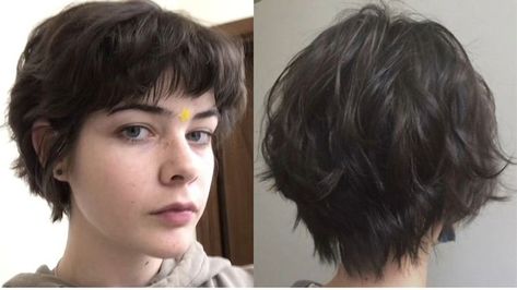 Short Short Hair With Bangs, Longish Pixie Haircut, Hair Clip On Short Hair, Hairstyle For Short Thick Hair, Short Haircut Reference, Very Short Womens Haircuts, Bixie 90s Haircut With Bangs, Short Haircuts For Wavy Hair Women, Short Gay Haircut For Women