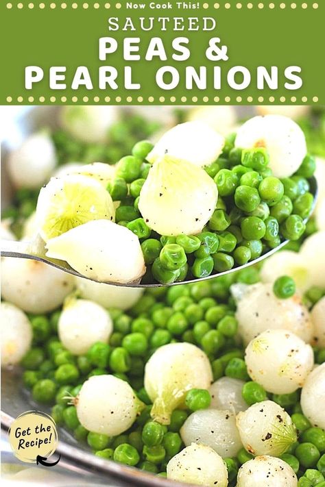 Pearl Onion Recipes Side Dishes, Peas And Onions Side Dish, Creamed Peas And Pearl Onions, How To Cook Pearl Onions, Easter Peas, Pea Side Dish Recipes, Crockpot Peas, Fresh English Peas Recipe, Frozen Peas Recipe Side Dishes