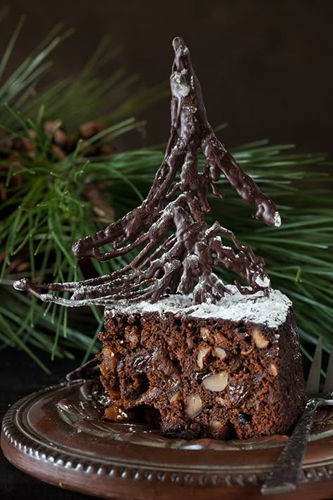 Luxury Chocolate Fruit Cake with Rum - Best wishes for a Happy Holiday Season! at Cooking Melangery Chocolate Fruit Cake, Holiday Desserts Christmas, Xmas Baking, Cake Light, Fruit Cakes, Fruitcake Recipes, Cake Vegan, Christmas Cake Recipes, Xmas Cake