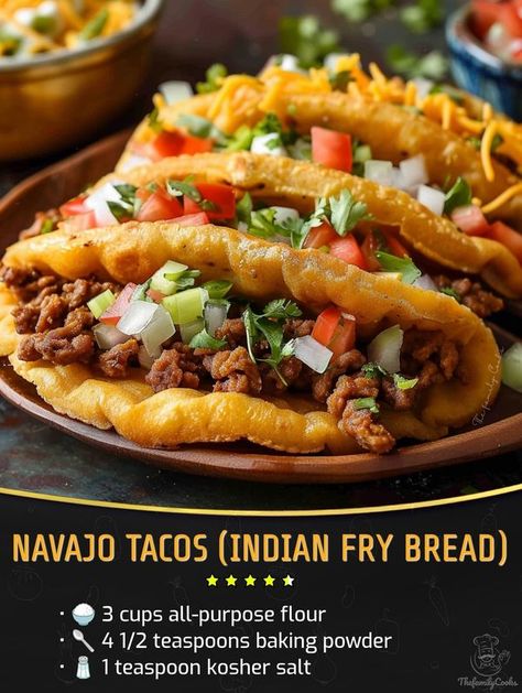 Grandma magic recipes Fry Bread Tacos, Indian Fry Bread, Navajo Tacos, Baking Powder Substitute, Fried Bread Recipe, Native American Food, 30 Min Meals, Recipe Step By Step, Fry Bread