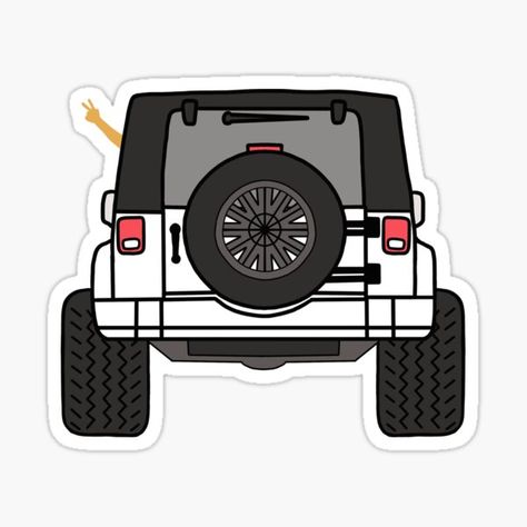 Jeep Stickers Aesthetic, Car Guy Stickers, Car Stickers Aesthetic, Jeep Wrangler Stickers, Jeep Tattoo, Blue Jeep Wrangler, Cars Stickers, Jeep Art, Fun Chalk Art