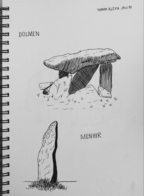 Stone Age Sketch, Pre Historical Art, Stone Age Architecture, Stone Age Drawing, Menhir Drawing, Prehistoric Architecture Drawing, Neolithic Architecture, Prehistoric Architecture, Neolithic Art