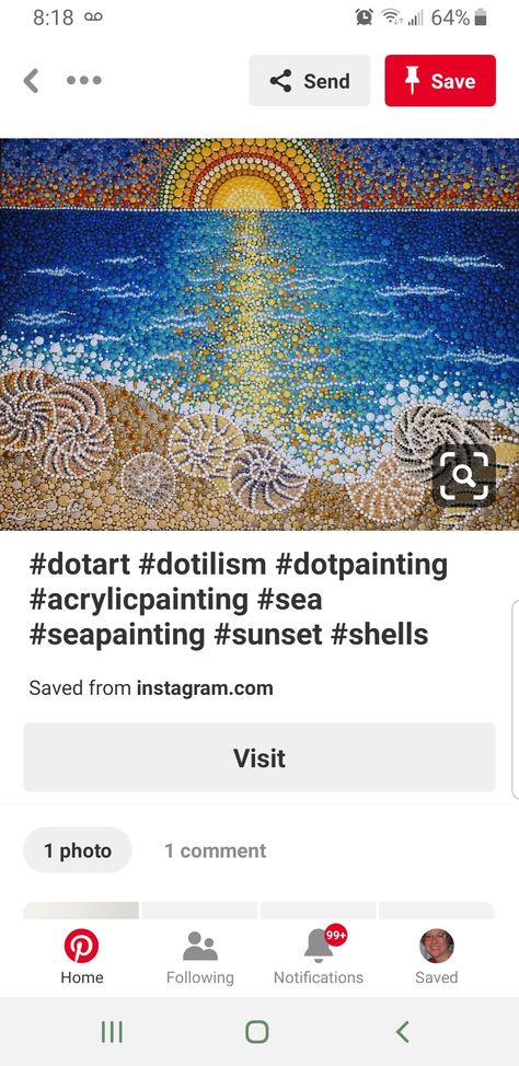 Beach Dot Art, Beach Dot Painting, Dot Painting Sunset, Dot Art Painting Sunset, Dot Art Scenery, Ocean Theme Dot Art, 4h Crafts, Sun And Moon Mandala Dot Painting, Mandela Rock Painting