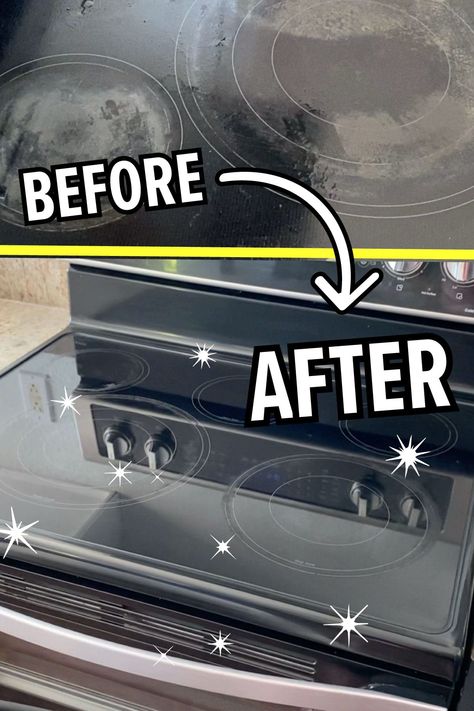 Learn how to clean a flat black glass stove top with my favorite tools and products that won't scratch or leave streaks. | sipbitego.com #sipbitego #cleaninghacks #cleaning #cleaningtips #kitchencleaning #cleaningtips #cleaningchecklists #electricstove #stove #stovetop Cleaning Flat Top Stove, Clean Gas Stove Top, Cleaning Glass Stove Top, Stove Cleaner, How To Clean Kitchen, Kitchen Stove Top, Clean Stove Burners, Stove Top Cleaner, Ceramic Stove Top