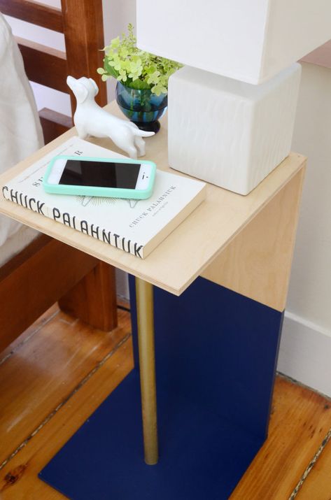 Diy C Table, Diy End Tables Easy, Contemporary Eclectic Living Room, Diy Nightstands, Traditional Family Rooms, Eclectic Diy, Tall End Table, Modern Glam Living Room, Plywood Projects