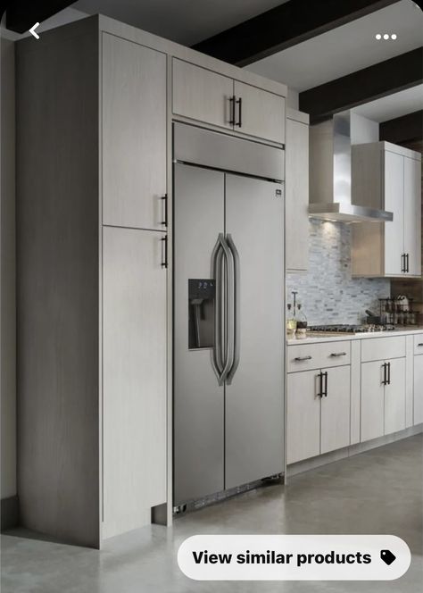 Open Concept Galley Kitchen, Smart Refrigerator, Kitchen New York, Studio Build, Concept Kitchen, Kitchen Fridges, Farmhouse Side Table, Built In Refrigerator, Side By Side Refrigerator