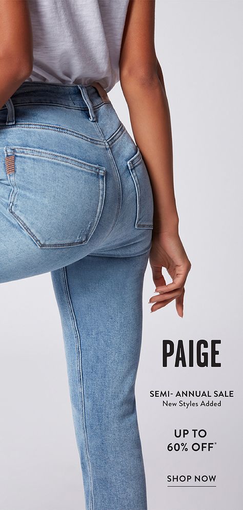 The PAIGE Semi-Annual Sale is happening now. New styles added up to 60% off. *Select Styles only, final sale Premium Denim Jeans, Over 50 Womens Fashion, Premium Denim, Sustainable Clothing, Casual Jeans, Playing Dress Up, Chic Style, Style Me, How To Look Better