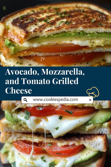 Upgrade your classic grilled cheese with creamy avocado, fresh tomatoes, and melted mozzarella! This Easy Avocado, Mozzarella, and Tomato Grilled Cheese on multigrain bread is a quick and delicious twist, ideal for a comforting snack or party treat. Ready in minutes, it’s crispy on the outside and gooey on the inside – an irresistible combo you’ll want to make over and over! 🥪✨ Tomato Grilled Cheese, Mozzarella And Tomato, Crispy Onion Rings, Grilled Cheese With Tomato, Mozzarella Tomato, Sprouted Grain Bread, Paleo Recipies, Easy Tasty Recipes, Multigrain Bread