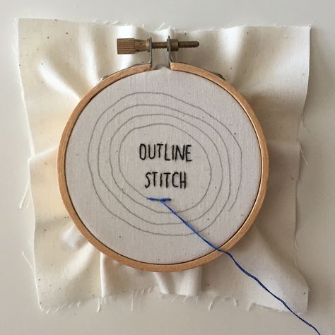 How To Embroider Outline Stitch, Outline Stitch Embroidery, Outline Stitch, Outline Embroidery, Stem Stitch, Embroidery Lessons, Embroidery Stitch, Stitch Tutorial, Running Stitch