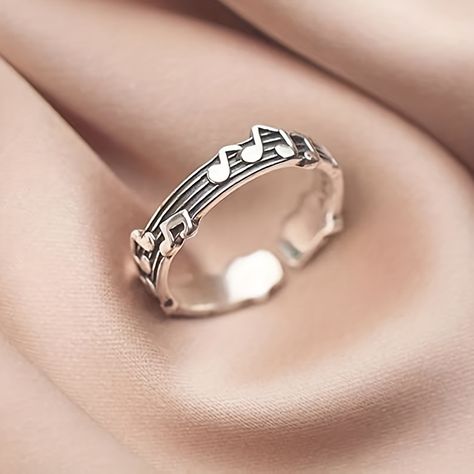 Vintage Musical Note Ring Simple Style Music Lovers Jewelry Gift For women, Music Festival Accessories https://share.temu.com/9UCaAokVibA via @shoptemu Teacher Jewelry Gifts, Music Note Ring, Music Rings, Music Festival Accessories, Teacher Jewelry, Nota Musical, Pentagram Design, Musical Jewelry, Single Ring