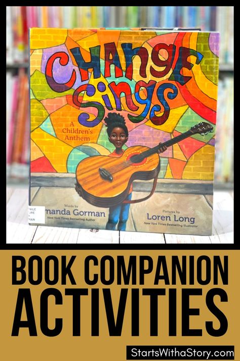 Hey elementary teachers! The picture book Change Sings by Amanda Gorman is a great read aloud to share with 1st, 2nd and 3rd grade students as part of a SEL lesson about inclusion. We at the Clutter-Free Classroom knew we had to add it to our Starts With a Story collection, which is a library of book companions filled with fun lesson ideas, teaching tips and worksheets. Teachers have everything they need to deliver engaging lessons! Learn about this book and the related printable activities! Change Sings Book Activities, Genre Activities, Interactive Read Aloud Lessons, Social Emotional Learning Lessons, Writing Lesson Plans, Clutter Free Classroom, Read Aloud Activities, Reading Comprehension Questions, Reading Comprehension Strategies