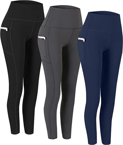 3 Pack High Waist Yoga Pants,Yoga Pants for Women Tummy Control Workout Pants 4 Way Stretch Leggings with Pockets. Workout Women, Yoga Pants With Pockets, Outfit Yoga, High Waist Yoga Pants, Leggings With Pockets, Stretch Leggings, Pocket Leggings, Sport Pants, Yoga Leggings