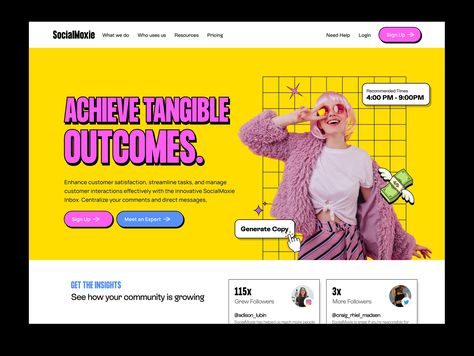 Landing Page - Social Media Management by Mahima Mahajan on Dribbble Social Media Landing Page, Creative Landing Page, Mahima Mahajan, Media Management, Social Media Management, Social Media Manager, Banner Design, Landing Page, Global Community