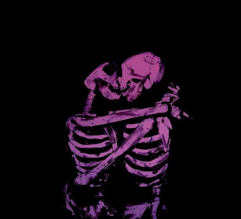 #purple#dead#skull#kiss Skeletons Kissing, Edgy Skeleton, Skeleton, Kiss, Romance, Wallpapers, Purple