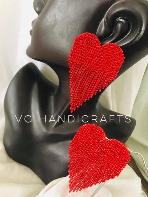 Waterfall Earrings, Valentine Earrings, Heart Rhinestone, Valentines Earrings, Love Earrings, Polymer Clay Jewelry Diy, Handmade Headbands, Handmade Heart, Handmade Fashion Jewelry