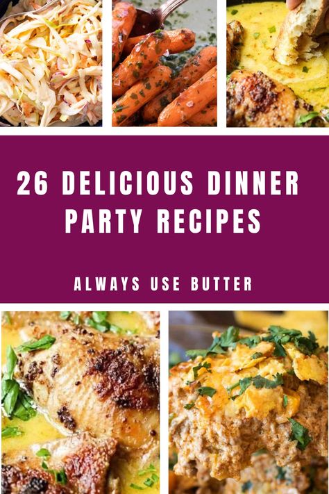 Looking to impress your guests at your next dinner party? Check out these delicious and easy-to-make dinner party recipes that are sure to WOW everyone at the table. From appetizers to main courses and desserts, find the perfect dishes to create a memorable dining experience. Elevate your hosting game with these crowd-pleasing recipes that will have everyone asking for seconds. Whether you're hosting a formal gathering or a casual get-together, these recipes cater to all tastes and preferences. Dinner For Guests Friends Entertaining, Meals To Impress Guests, Hosting Food, Dinner For Guests Friends, Birthday Meals Dinners, Progressive Dinner Ideas, Starters For Dinner Party, Catering Recipes, Small Dinner Party Menu Ideas