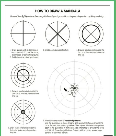 Diy Mandala Drawing, Diy Mandala Stencil, Drawing Mandala Ideas, Mandala Art Tutorial How To Draw, How To Mandala, Drawing A Mandala, How To Paint A Mandala, Mandala How To, How To Do Mandala Art