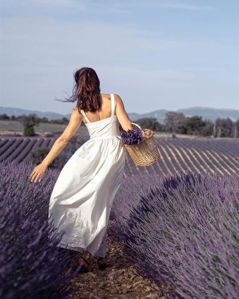 Lavender field photoshoot in Valensole, Provence, France. Beautiful woman on lavender field. Photoshoot ideas. Lavender aesthetic✨ Lavender Feild Pic, Field Photoshoot Ideas, Lavender Field Photoshoot, Fields Painting, Georgia Photography, Field Photoshoot, Field Paint, Lavender Aesthetic, Lavender Field