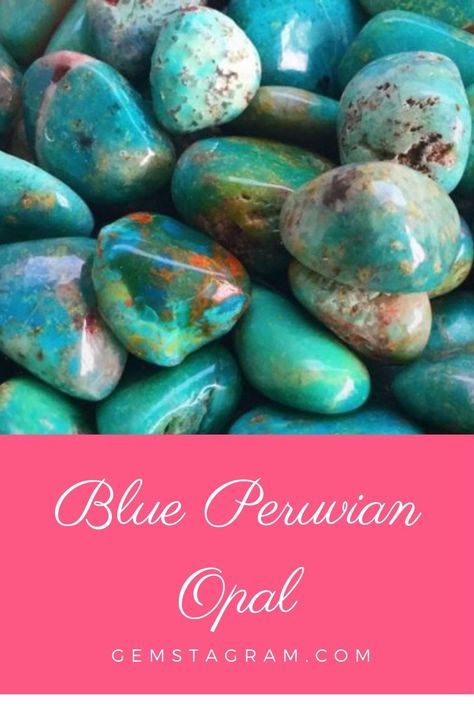 Blue Peruvian Opal –a relatively erratic and is just found in Andes mountains in Peru. Blue Opal Meaning, Opal Crystal Meaning, November Stone, Opal Meaning, Peruvian Blue Opal, Peruvian Opal, Green Opal, Crystal Meanings, Opal Crystal