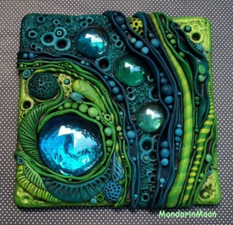 Polymer Clay Kunst, Mosaic Madness, Glass Creations, Art Tile, Soyut Sanat Tabloları, Clay Tiles, Mosaic Garden, Polymer Clay Projects, Polymer Clay Creations