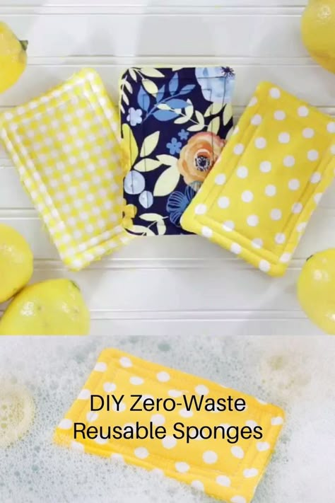 Diy Eco Friendly Sewing Projects, Useful Sewing Crafts, Eco Sewing Projects, Reusable Home Products, Diy Give Aways Ideas, Reusable Dish Sponge, Diy Dish Sponge, Eco Friendly Things To Make And Sell, Repurposed Fabric Ideas