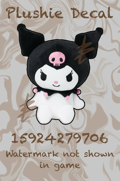 Kuromi Bloxburg Codes, Kuromi Decals Bloxburg, Bloxburg Plushie Decals, Bloxburg Hello Kitty Decals, Club Roblox Decals, Bloxburg Apartment Layout, Cafe Decal, Royale High Codes, Sanrio Cafe