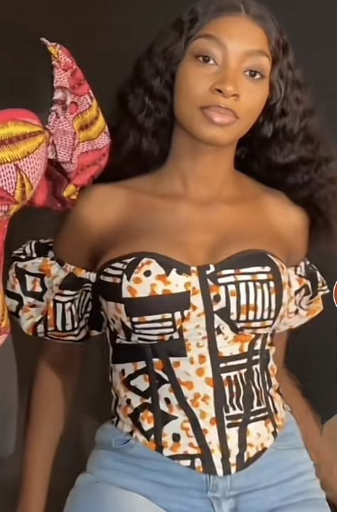 Ankara Bustier Top, Ankara Corset Top, Chitenge Outfits, Corset Top Outfit, Classy Short Dresses, African Print Tops, 2piece Outfits, Girls Dress Sewing Patterns, Blouse Casual Fashion