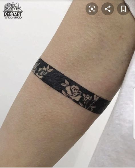 Upper Armband Tattoo, Black Band Tattoo, Armband Tattoos For Men, Wrist Band Tattoo, Cuff Tattoo, Tattoos For Men And Women, Armband Tattoos, Band Tattoo Designs, Armband Tattoo Design