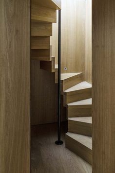 Stairs For Small Spaces, Small Space Stairs, Small Space Staircase, Space Saving Staircase, Spiral Stairs Design, Loft Staircase, Small Staircase, Tiny House Stairs, Contemporary Staircase