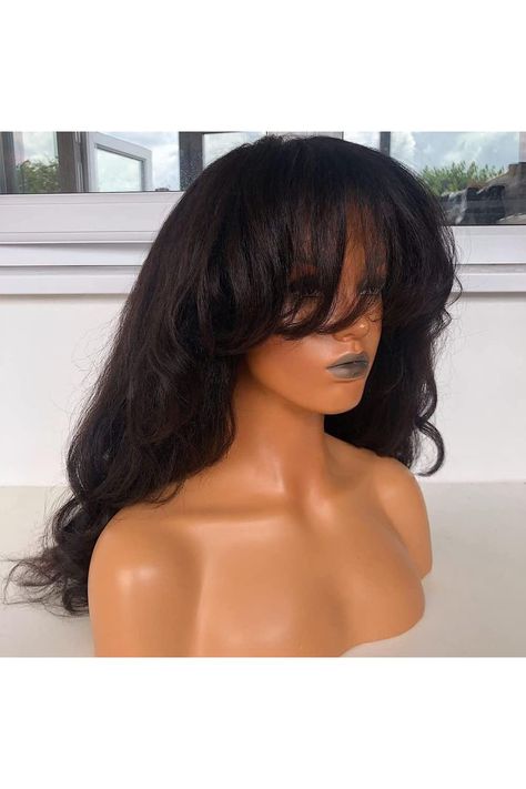 Bangs For Black Women, Bang Wig, Human Hair Wigs With Bangs, Wig Glue, Wavy Bangs, Tie Hair, Hand Tie, Full Hair, Wig Human Hair