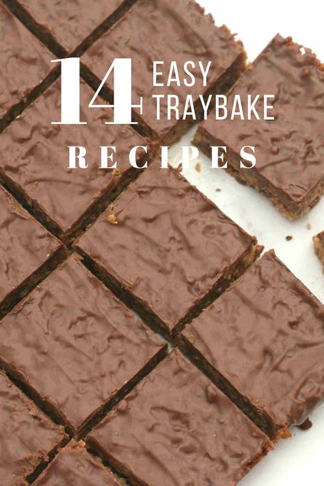 14 easy recipes for traybakes that kids will love #baking #traybake #brownie #children #kids #easy Tray Cake Recipe, Quick Traybake Recipes, Quick And Easy Traybakes, Easy Sweet Traybakes, Traybake Recipes Sweet, Easy Tray Bakes Cakes, Tray Bakes Recipes, Oreo Traybake, No Bake Traybakes