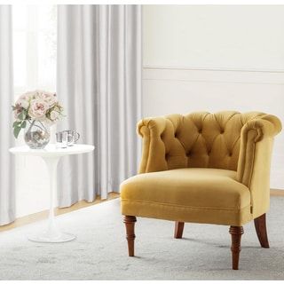 Gold Accent Chair, Tufted Accent Chair, Sitting Chair, French Interiors, Velvet Accent Chair, Gold Velvet, Chesterfield Chair, Chair Bed, Chair Upholstery