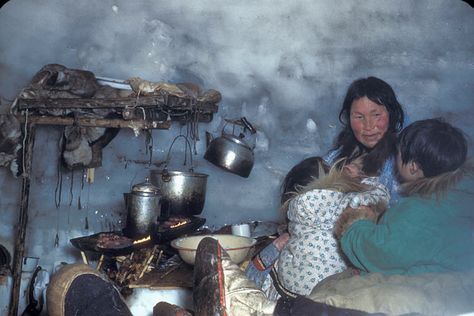 igloo interior pictures - Basic interior surrounded by ... Alaskan Native Tribes, Igloo Interior, Igloo House, Arctic Art, Nunavut Canada, Inuit People, Beautiful Canada, Odd Stuff, Winter Inspiration