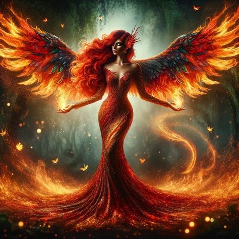 Phoenix Woman, Buda Wallpaper, Brazilian Tattoo, Phoenix Artwork, Fire Goddess, Fire Fairy, Angel Artwork, Phoenix Art, Phoenix Rising