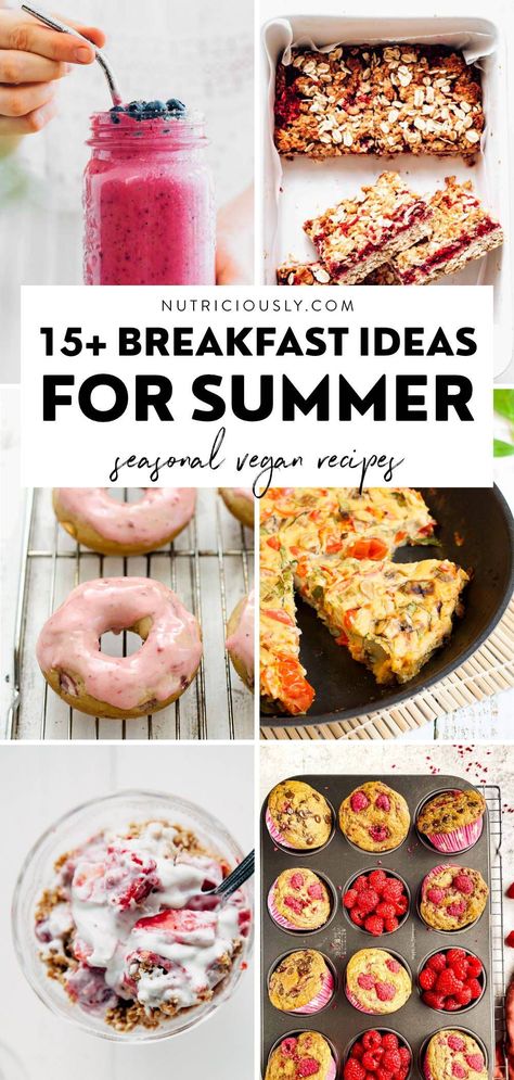 These delicious summer breakfast ideas are perfect for hotter days! Easy, family-friendly and so tasty, including smoothies, toast, bars & more. Healthy Summer Breakfast Ideas, Fun Summer Breakfast Ideas, Easy No Cook Breakfast Ideas, Quick Summer Breakfast Ideas, Healthy Summer Breakfast Recipes, Beach Breakfast Ideas, Summer Breakfast Ideas Healthy, Vegan Summer Breakfast, Easy Summer Breakfast Ideas