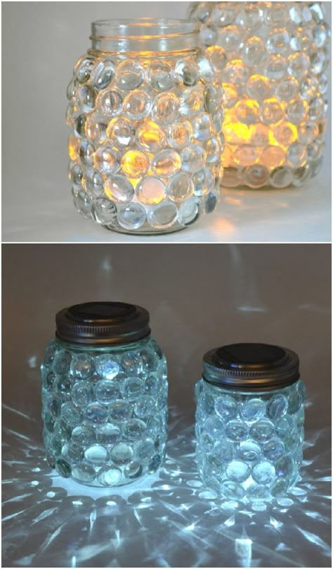 Do It Yourself Decoration, Crafts Storage, Mason Jar Luminaries, Solar Mason Jars, Mason Jar Projects, Diy Jar Crafts, Wine Bottle Diy Crafts, Mason Jar Crafts Diy, Mason Jar Lighting