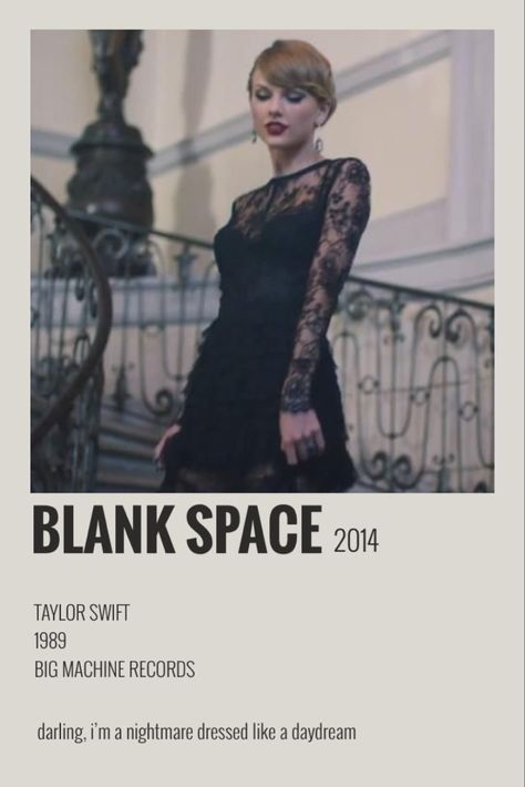 polaroid poster Blank Space Taylor Swift Poster, 1989 Taylor Swift Polaroid Poster, Blank Space Polaroid, Taylor Swift Songs As Movie Posters, Taylor Swift Songs Polaroid Poster, Blank Space Poster, Taylor Swift Song Posters, Polaroid Poster Music, Taylor Swift Song Poster