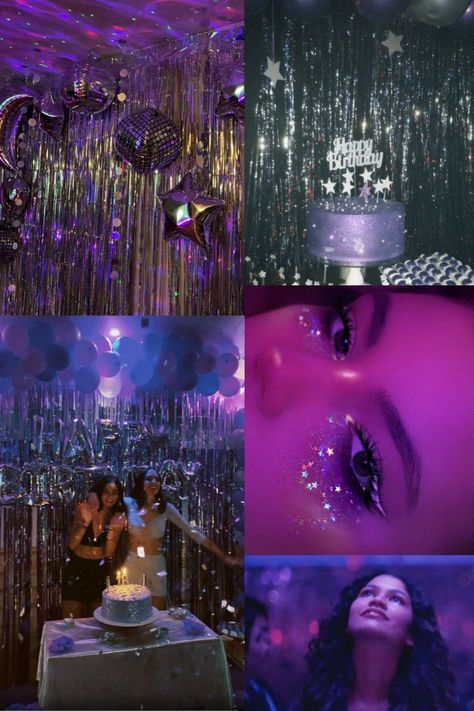 16 Birthday Party Ideas At Home Outside, Birthday Party Themes Euphoria, 18th Birthday Euphoria Theme, Disco Euphoria Party, 18th Birthday Party Ideas Euphoria, Party Inspiration Decoration, Nightclub Birthday Party Ideas, Bday Inspo Decoration, Euphoria 16 Birthday Party