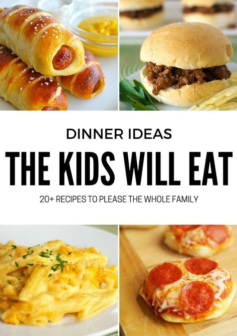 20+ Dinner Ideas the Kids Will Love Dinner Ideas For Kids, Picky Eaters Dinner, Easy Dinners For Kids, Picky Eaters Kids, Easy Meals For Kids, Kid Friendly Dinner, God Mat, Think Food, Deilig Mat