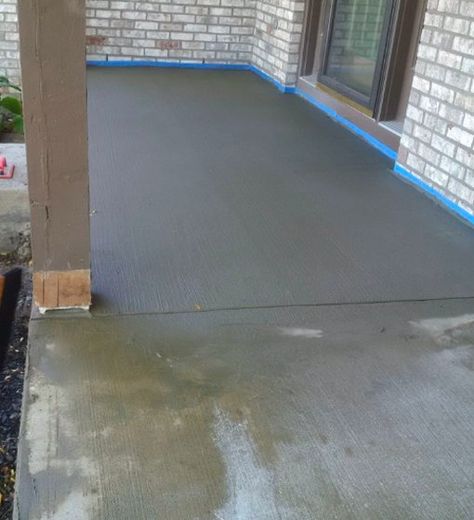 Concrete Resurfacing: How to Resurface a Concrete Slab | Hunker Repair Concrete Porch, Diy Concrete Resurfacing, Resurface Concrete Porch, Concrete Resurfacing Patio, Concrete Resurfacing Front Porch, Cover Cracked Concrete Patio, Concrete Cover Up Ideas, Resurface Concrete Driveway, Resurfacing Concrete Patio