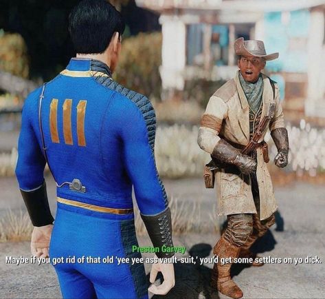 Fallout Four, Preston Garvey, Fallout Meme, Fallout Funny, Fallout 2, Fallout Fan Art, Vault Dweller, Fallout Concept Art, Yee Yee