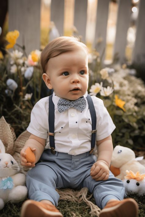 50+ Cute Easter Baby Boy Photoshoot Ideas - In The Playroom Baby Boy Spring Photoshoot, Easter Boy Photoshoot, Easter Baby Boy Photoshoot, Newborn Boy Easter Outfit, Easter Kids Photoshoot, Boy Easter Pictures, Easter Photoshoot Toddler, Easter Pictures For Kids, Easter Photoshoot Ideas Kids